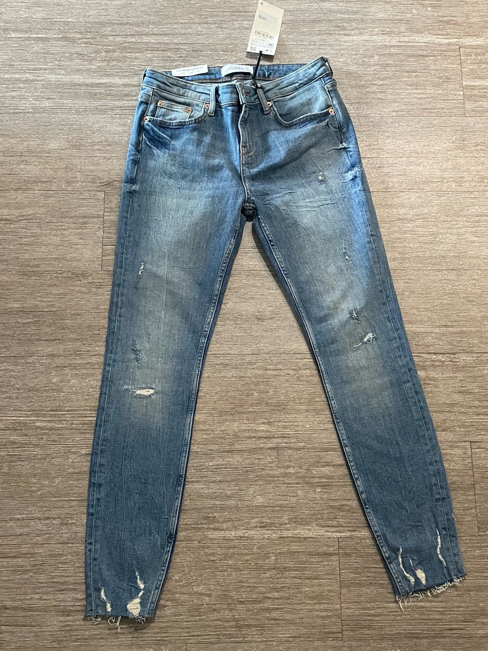 Zara Light Blue Distressed Skinny Jeans